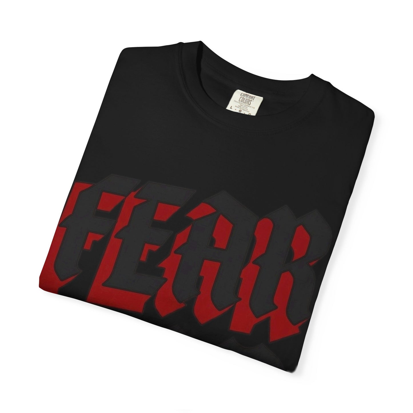 Fear God Graphic T-Shirt — Gothic Red & Black