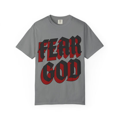 Fear God Graphic T-Shirt — Gothic Red & Black