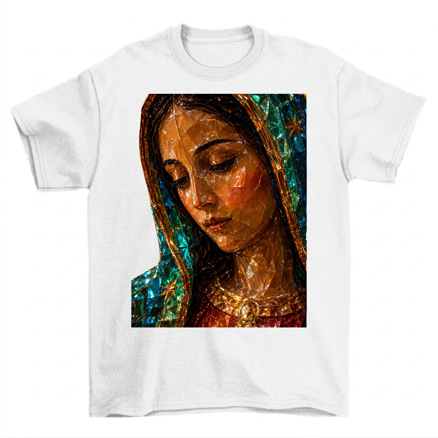 Our Lady of Guadalupe Stained Glass Style Art Print Tshirt