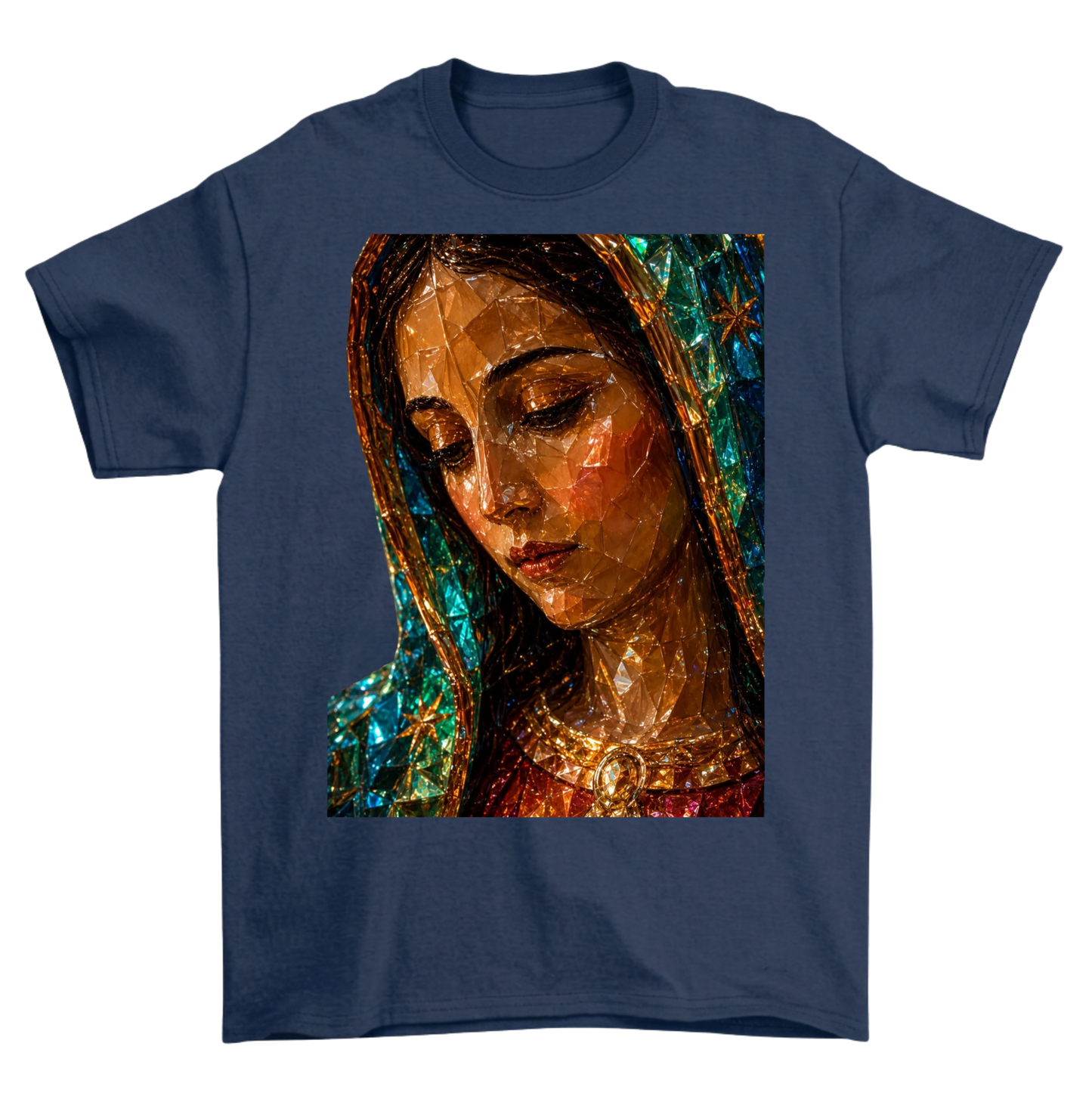 Our Lady of Guadalupe Stained Glass Style Art Print Tshirt