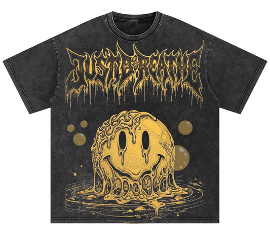 Just Breathe Relaxing Retro Y2K Graphic T-shirt