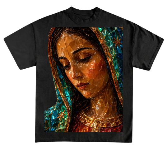 Our Lady of Guadalupe Stained Glass Style Art Print Tshirt
