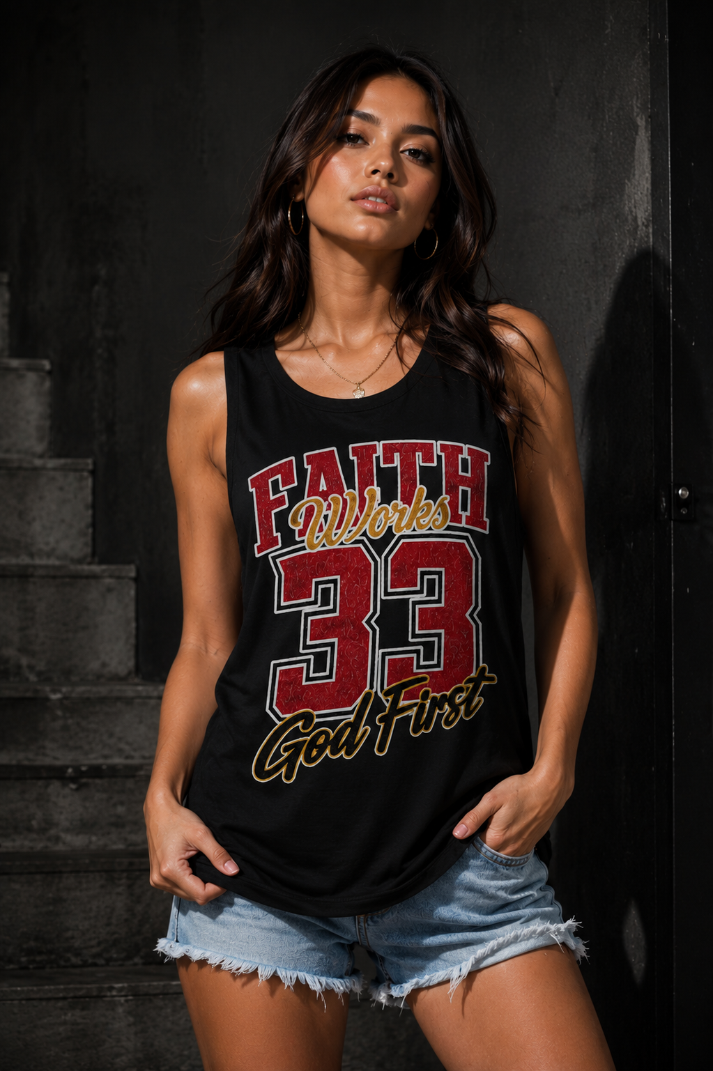 Faith Works 33 God First Tank Top