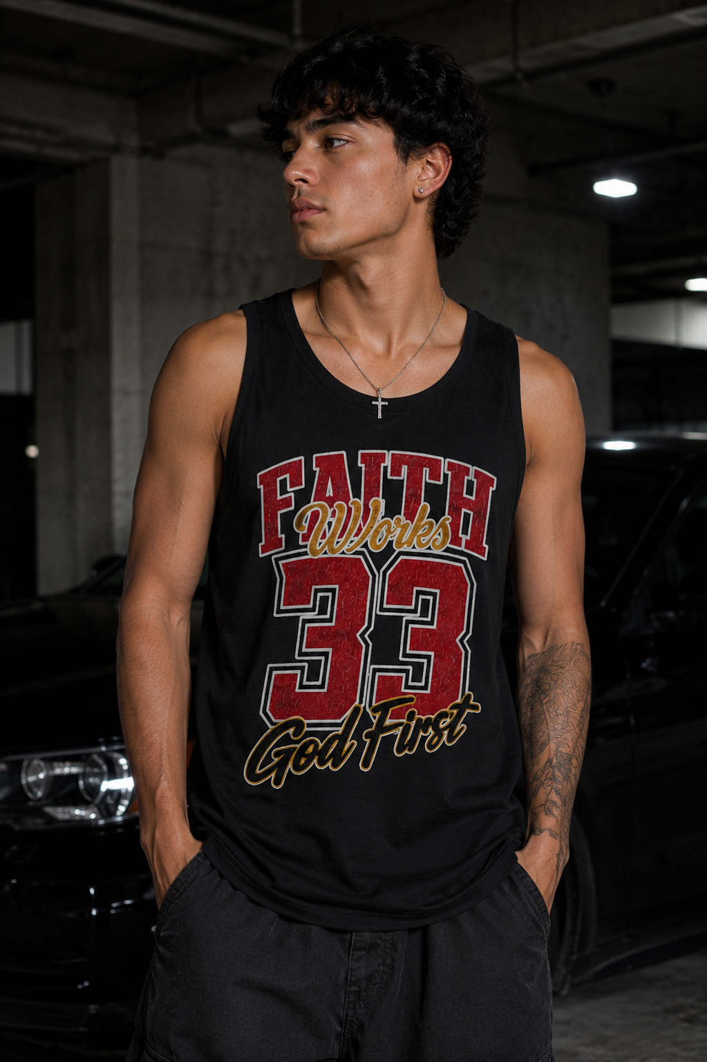 Faith Works 33 God First Tank Top