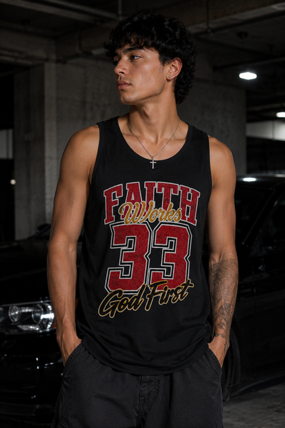 Faith Works 33 God First Tank Top