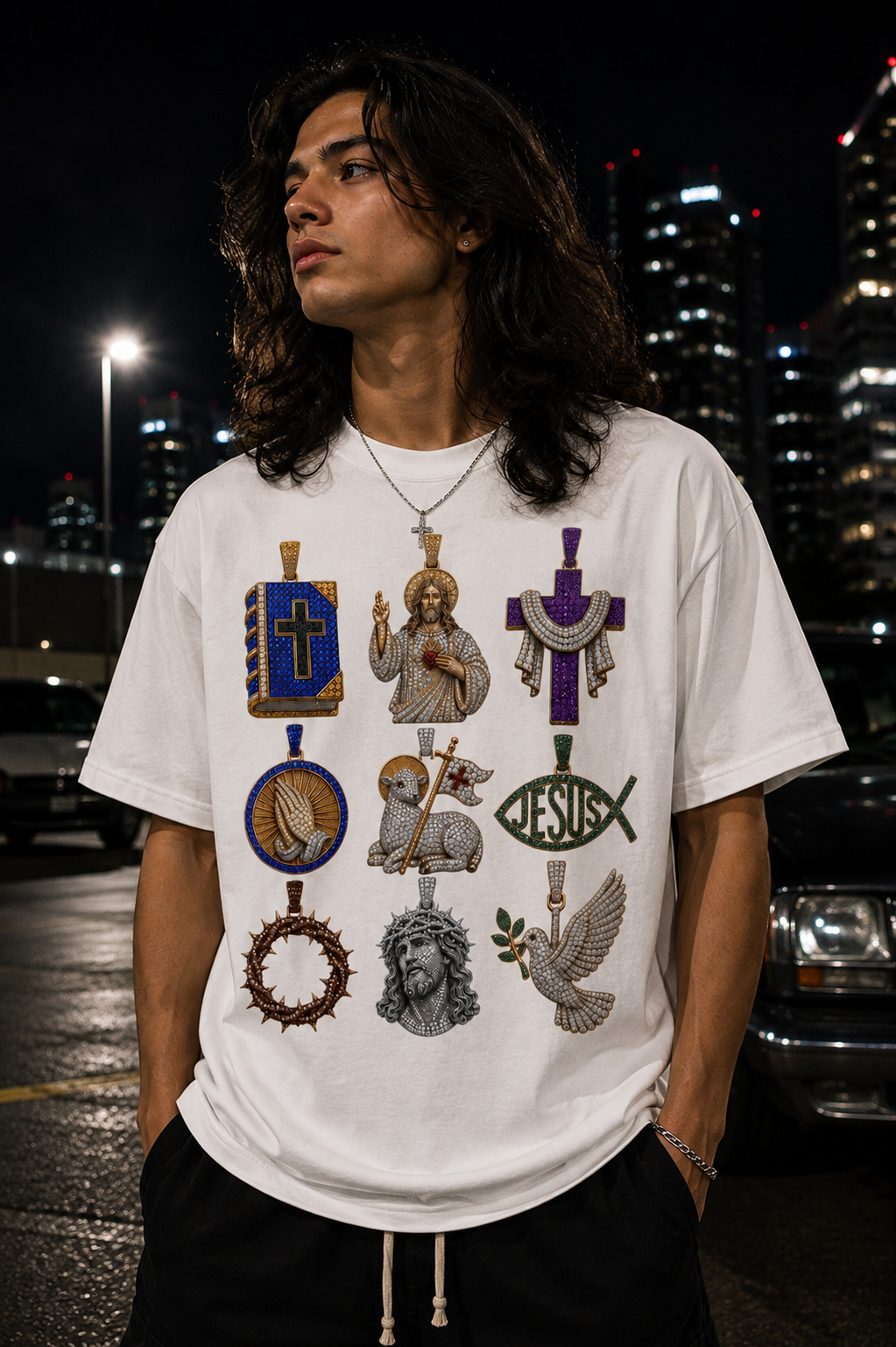 Diamond Christian Pendant Tee