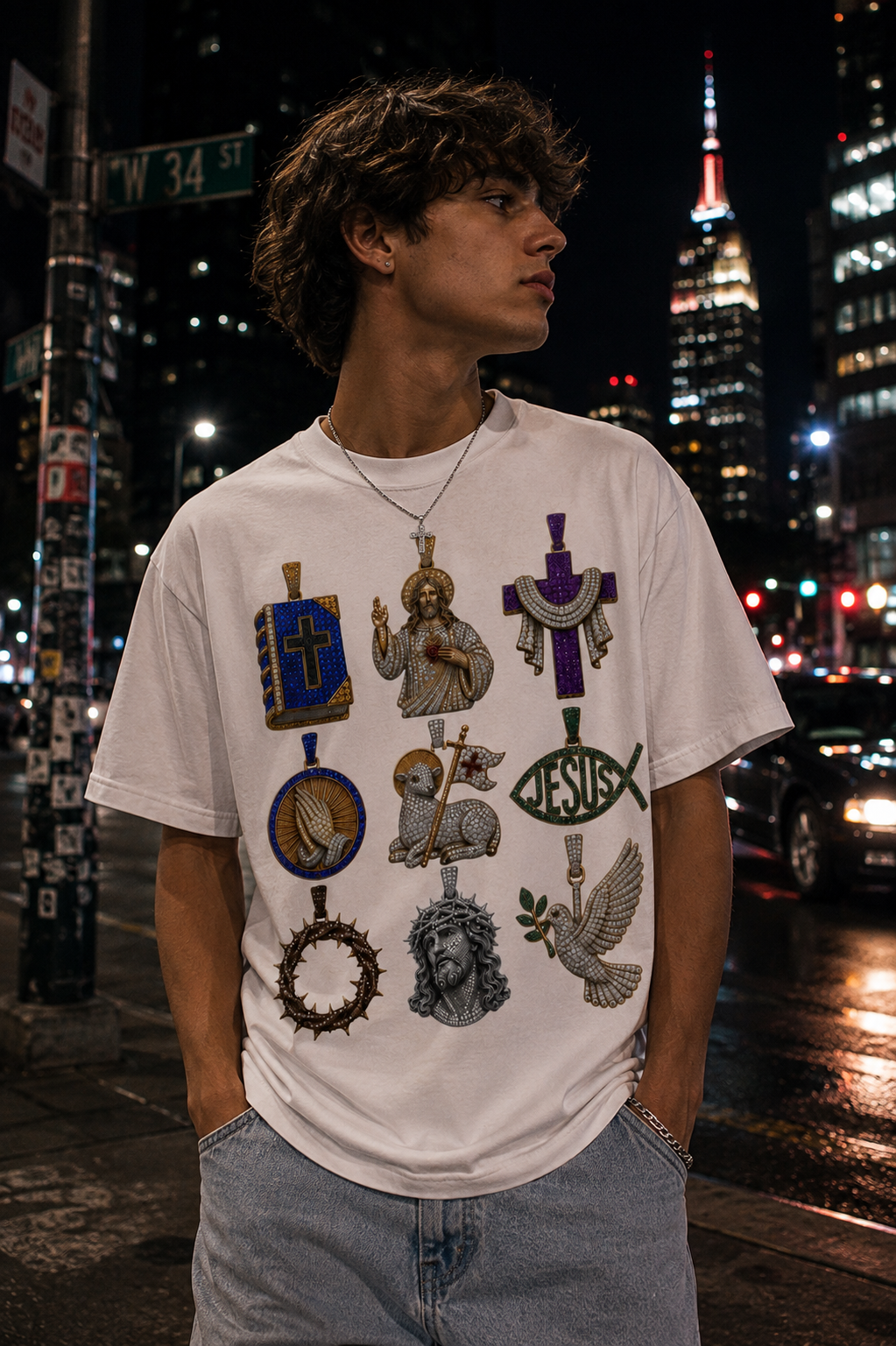 Diamond Christian Pendant Tee