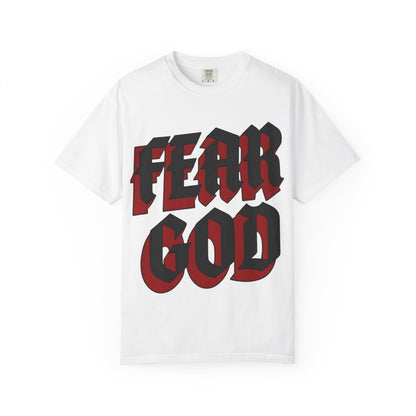 Fear God Graphic T-Shirt — Gothic Red & Black