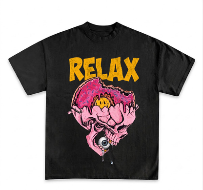 Relax Skull Y2K Graphic T-Shirt