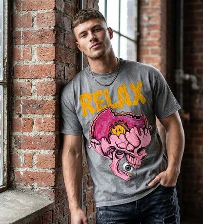 Relax Skull Y2K Graphic T-Shirt