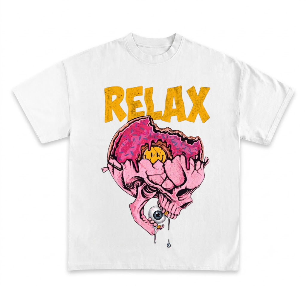 Relax Skull Y2K Graphic T-Shirt
